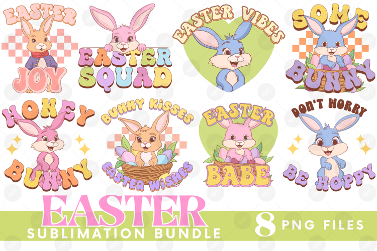 Easter Sublimation DTF Bundle Bunny Chick Farm Hip Hop Joy