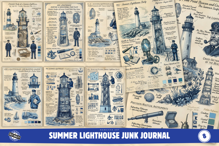 Summer Lighthouse Junk Journal