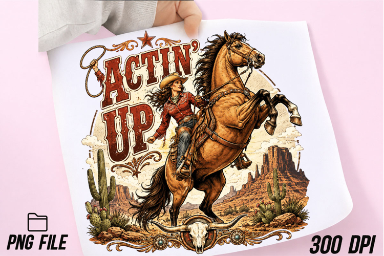 Actin Up Cowgirl Horse PNG