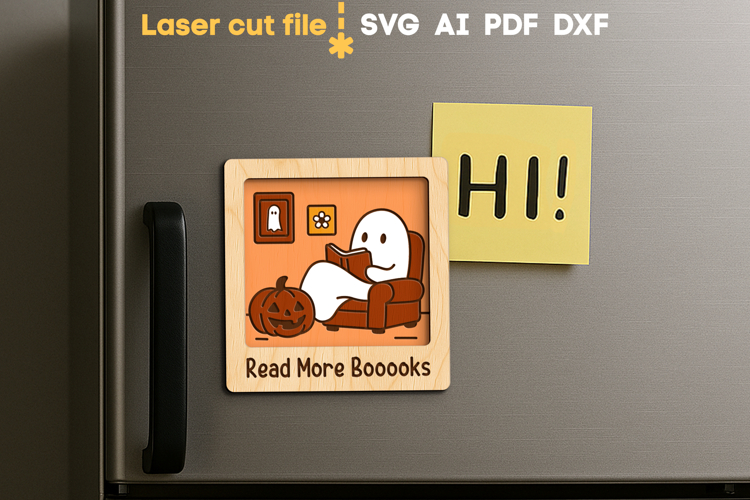 Halloween Ghost Magnet SVG laser cut files for Glowforge