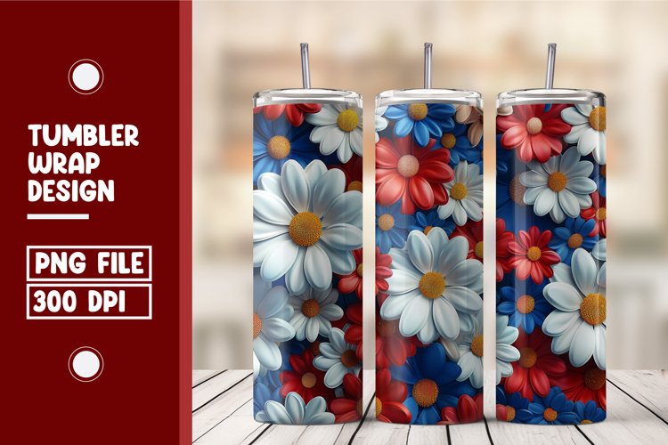 Flower Tumbler Wrap Design example image 1