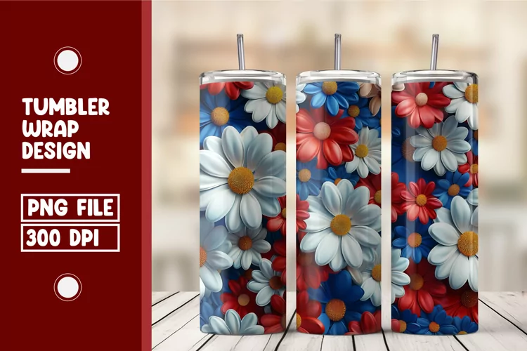 Flower Tumbler Wrap Design