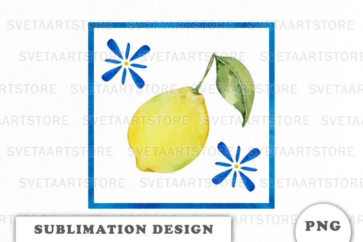 Watercolor Lemons composition png