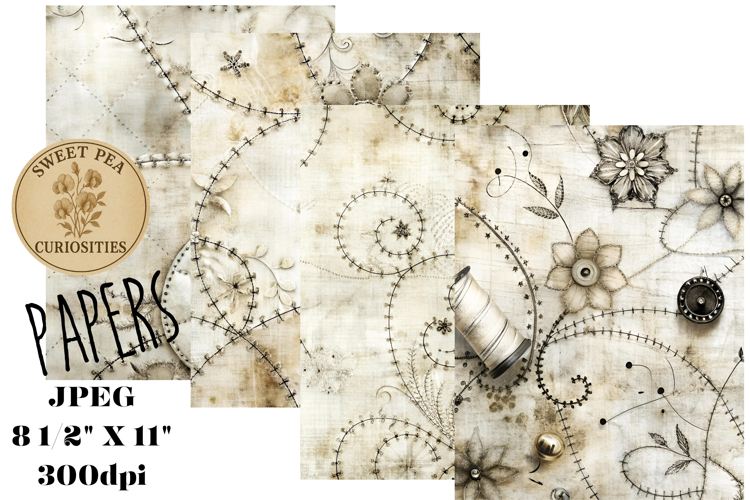 Grunge, Sewing, Mixed Media, Papers, Junk Journal