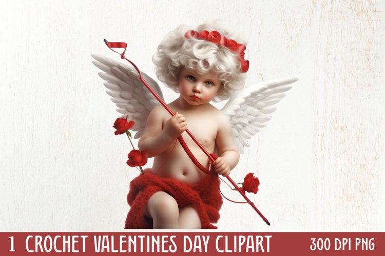 Crochet Valentines Day Clipart, Valentines Day Couplet
