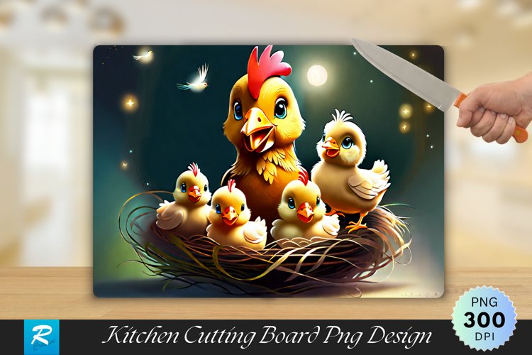 Cute Little Chicken Cutting Board Sublimation Design