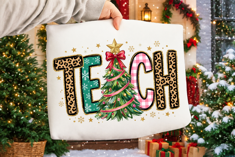 Christmas Teach Png, Christmas Teacher Coquette Png