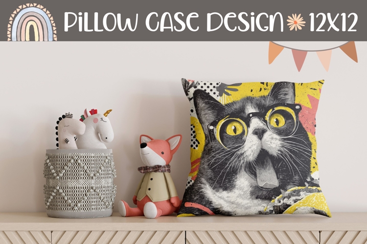 Funny Cat Pillow Case Design, Funny Pillow, Kids Pillow