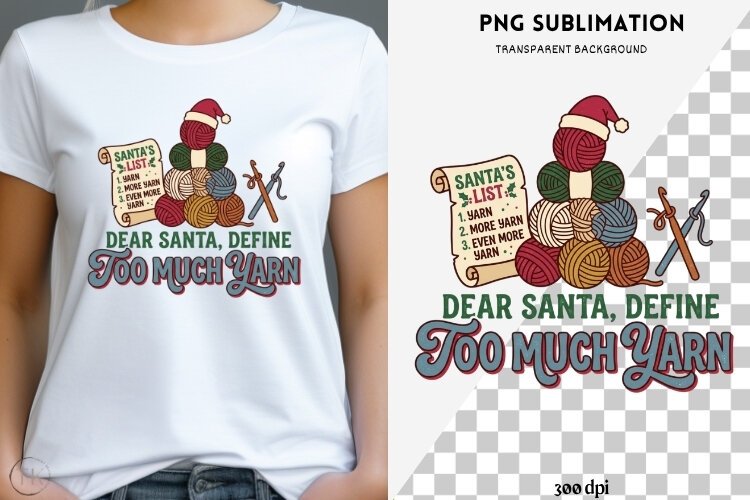 Christmas crochet png design for T-shirts example image 1