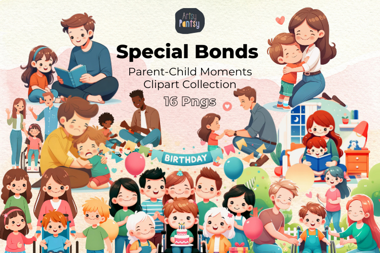 Special Bonds: Parent-Child Moments Clipart Bundle