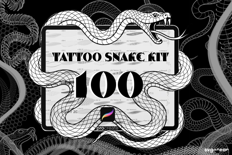 Snake Tattoo Brushes for Procreate | Tattoo Shading | Stamps