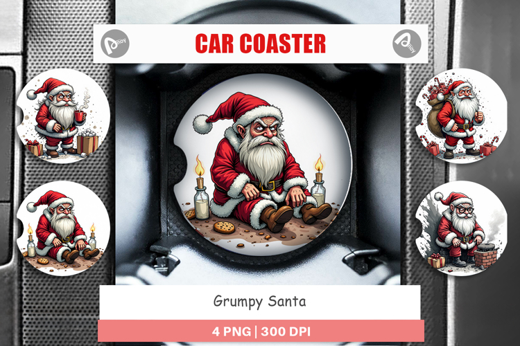 Car Coaster Grumpy Santa