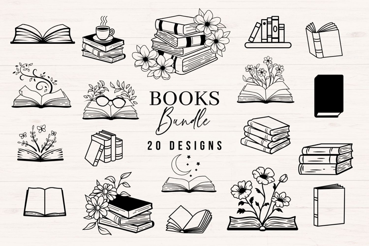 Book SVG Bundle, Book Lover Clipart - SVG, PNG, DXF