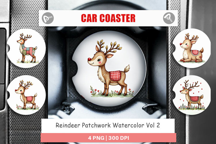 Reindeer Patchwork Car Coaster