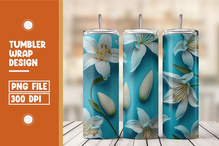 3d flower pattern tumbler wrap sublimation example image 1