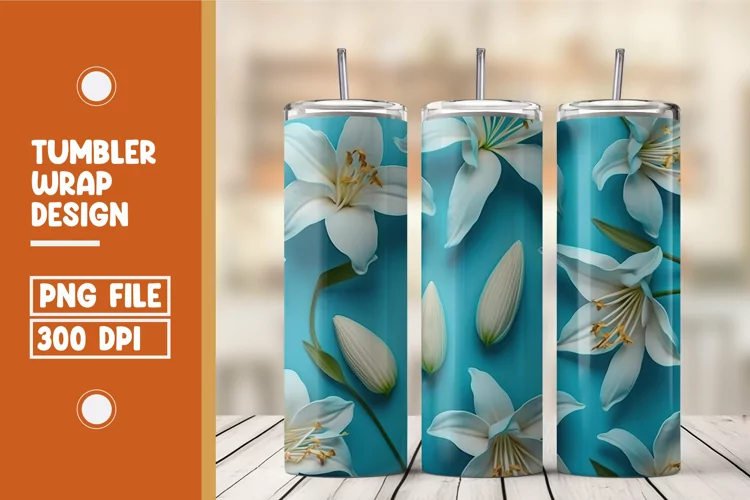 3d flower pattern tumbler wrap sublimation