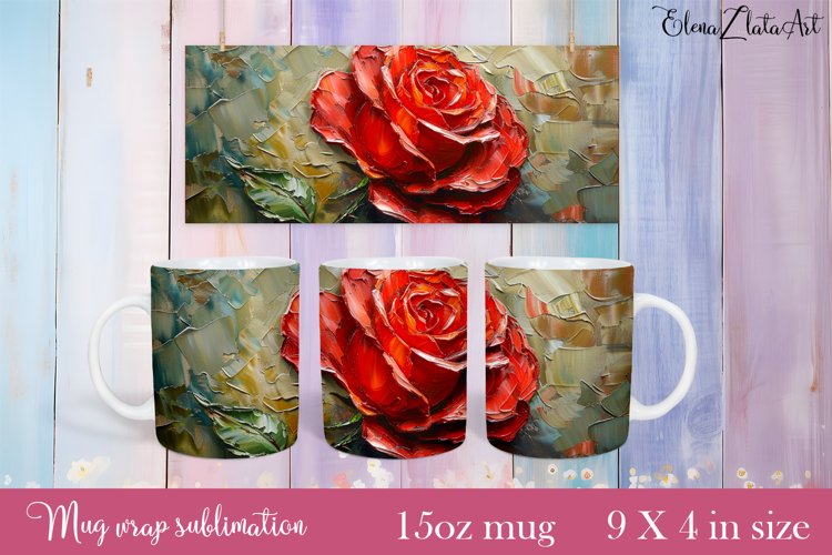 Flowers Mug Sublimation, Floral Design Mug example image 1