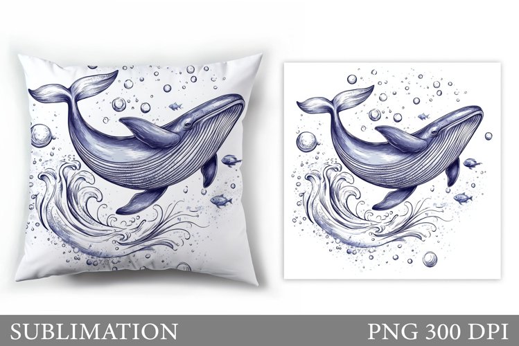 Whale Pillow Sublimation. Whale Sublimation example image 1