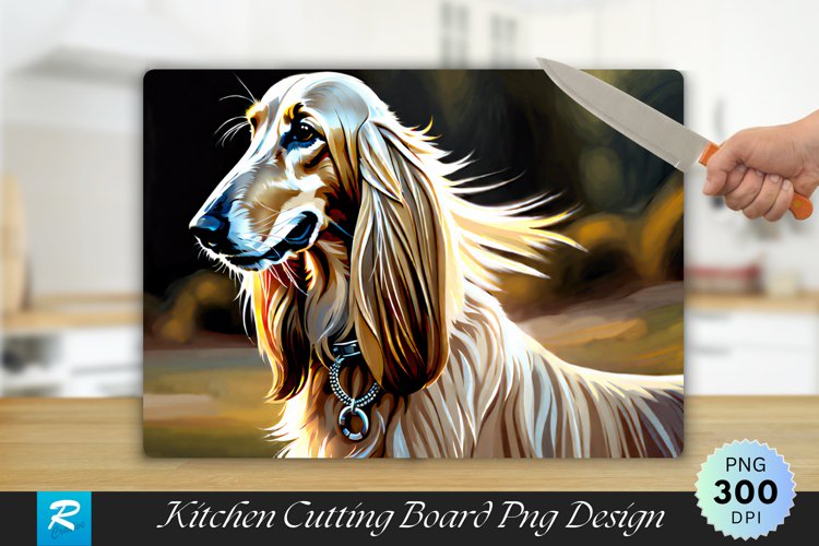 Afghan Hound Cutting Board Sublimation Design example image 1
