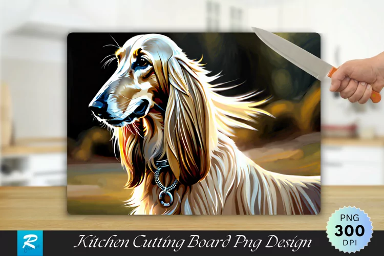 Afghan Hound Cutting Board Sublimation Design