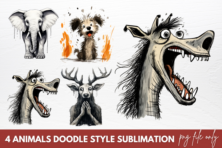 Animals Doodle Style Sublimation
