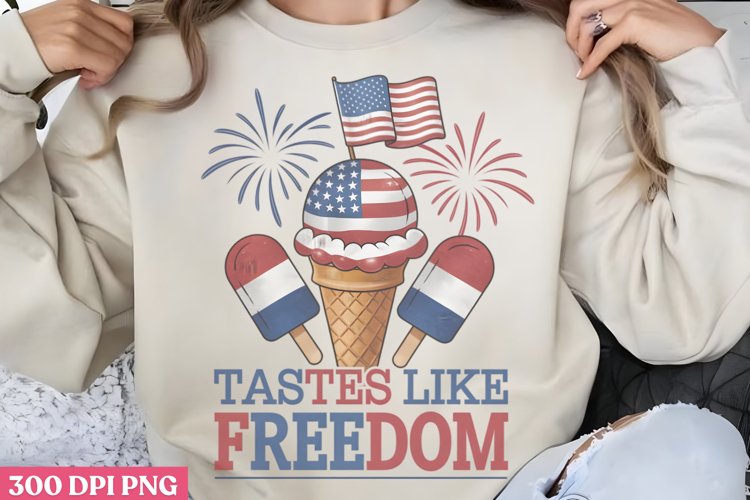 Tastes Like Freedom PNG, 4th Of July Sublimation PNG