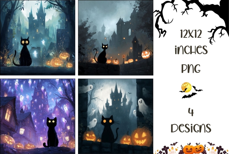 Spooky Halloween Backgrounds, Kids Halloween Digital Papers