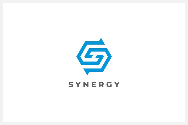 Synergy Letter S logo design vector template