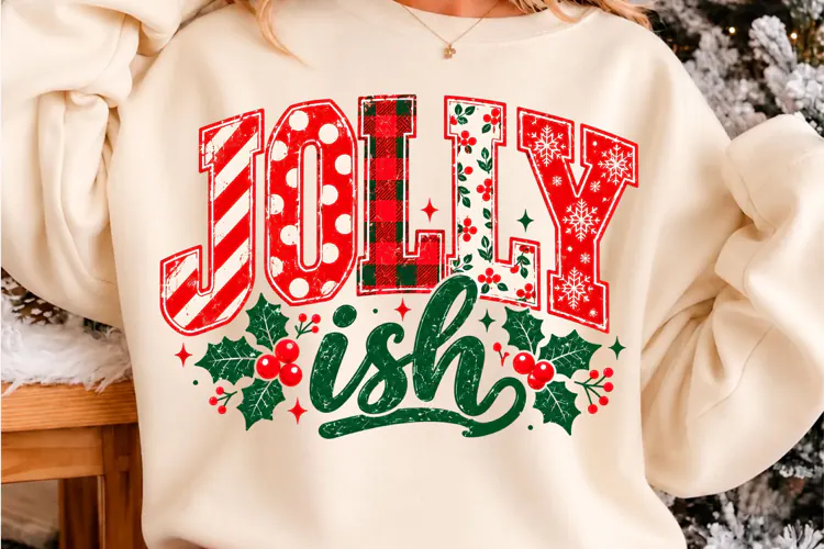 Jolly-ish Christmas Retro PNG Christmas T-shirt design