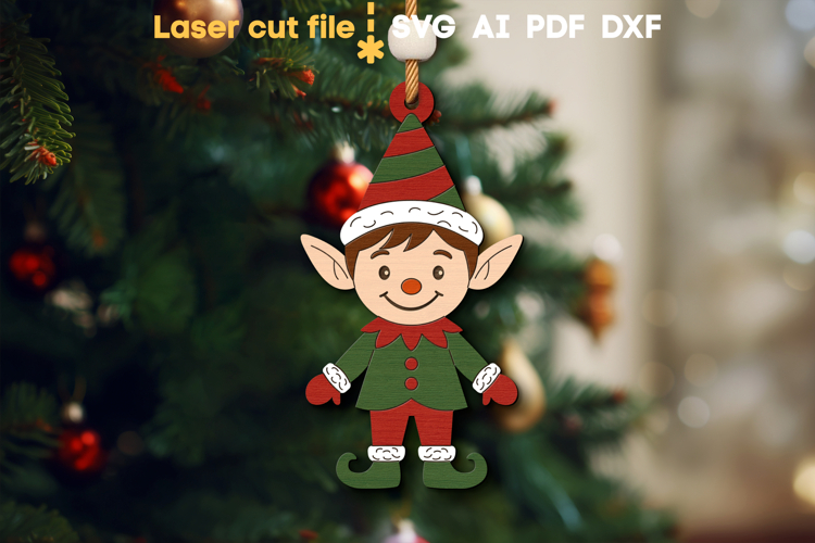 Christmas Elf SVG laser cut file for Glowforge