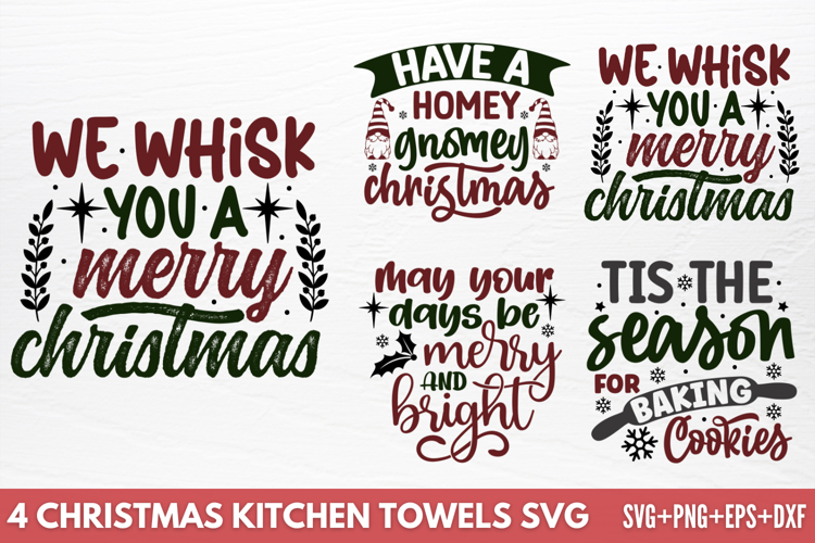 Christmas Kitchen Towels SVG
