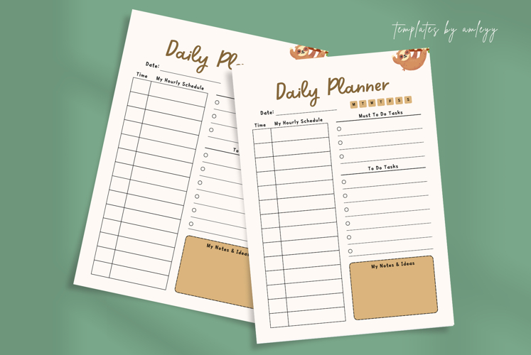 Pastel Daily Planner Template Editable Canva Planner Page