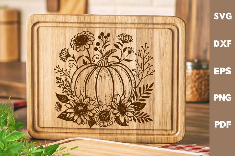 Pumpkin SVG, Fall, Cutting board, Laser cut, Cricut svg