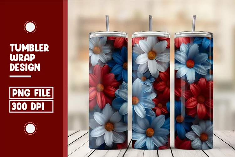 Flower Tumbler Wrap Design