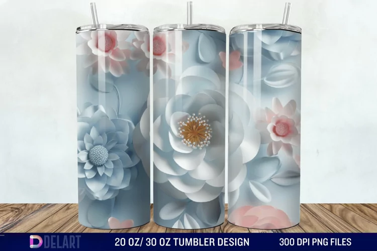 3D Floral Tumbler Wrap