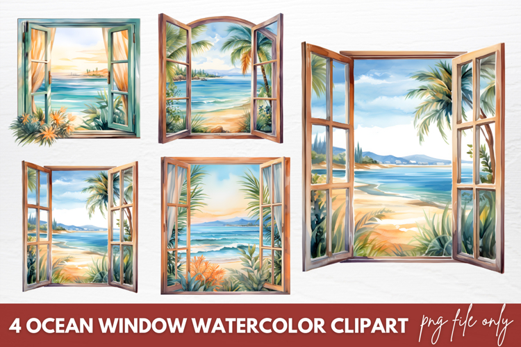 Watercolor Beach Clipart Image 2