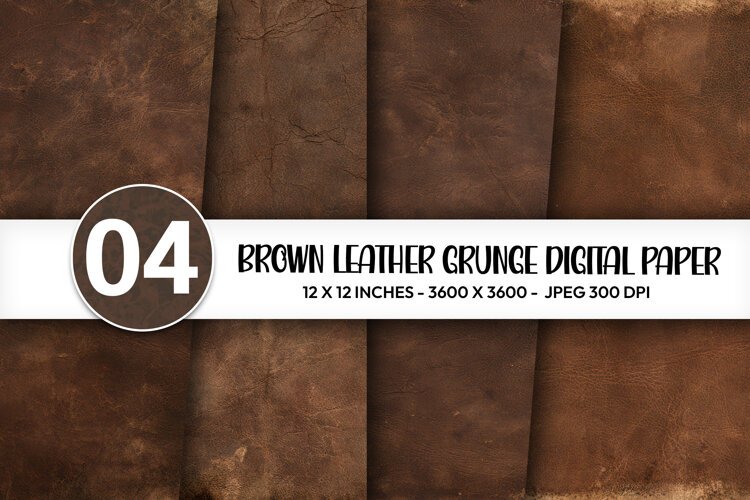 Brown Leather Grunge Digital Paper example image 1