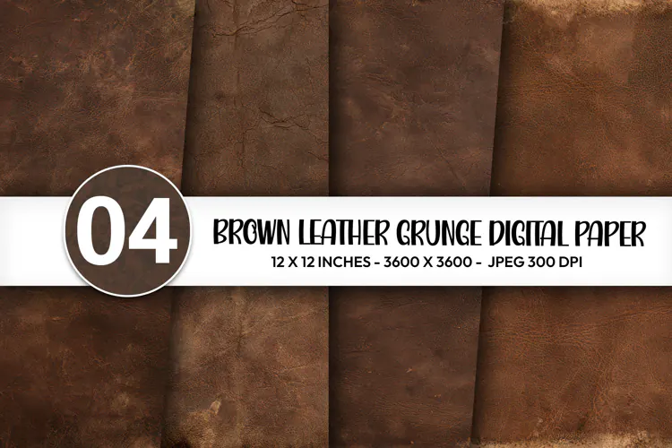 Brown Leather Grunge Digital Paper