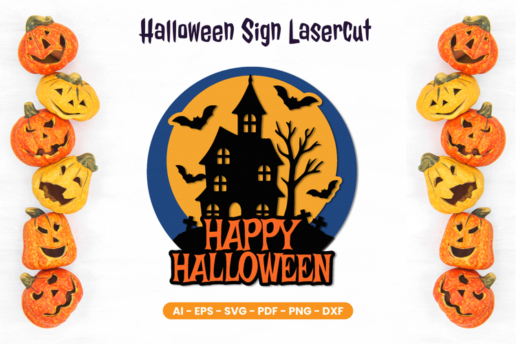 Layered Halloween Sign Lasercut