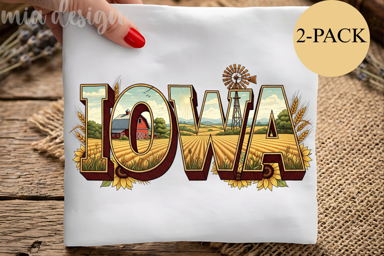 Iowa State Pride PNG, Vintage Farmhouse sublimation Design