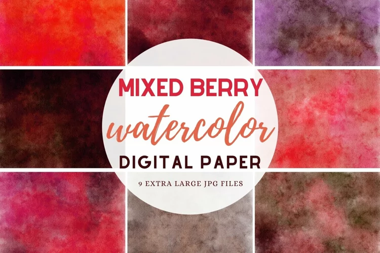 Mixed Berry Scrapbooking Digital Paper Reds Purples Subbing