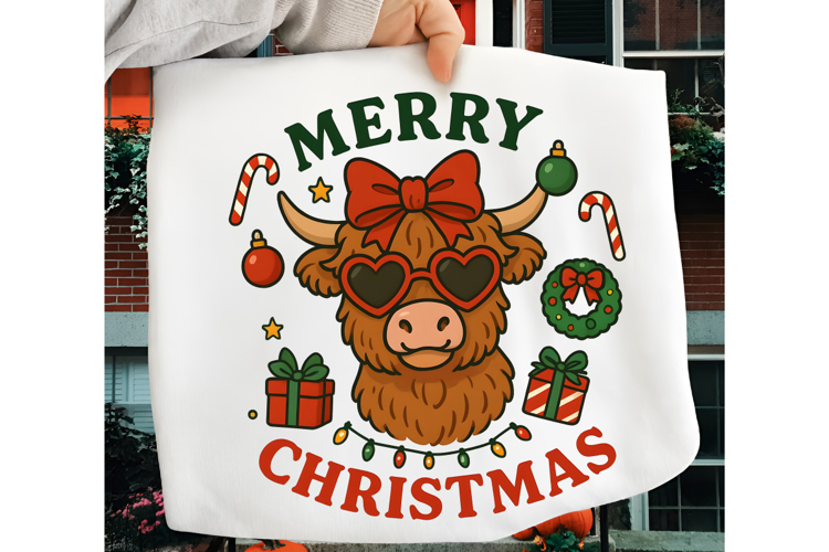 Funny Cow Merry Christmas PNG, Merry Christmas PNG