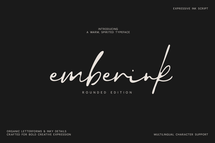 Emberink Rounded Handwritten Script Font