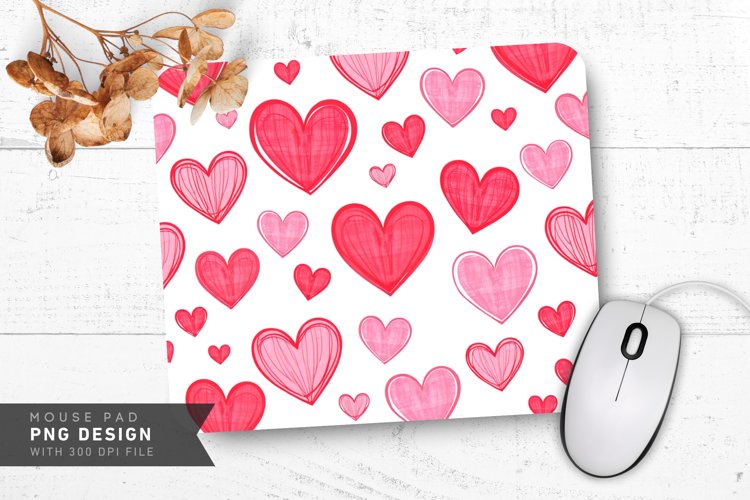 Heart Patterns Galore Mouse Pad PNG Design