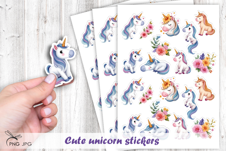 Cute unicorn stickers- 10Variations