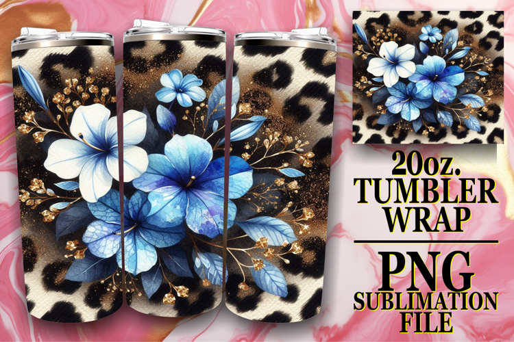 Heartfelt dreams 20oz tumbler wrap, Leopard Prints