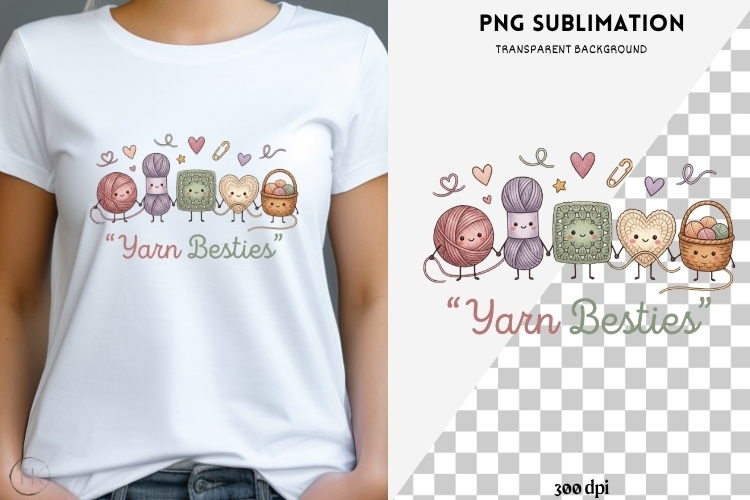 Crochet besties png design for T-shirts