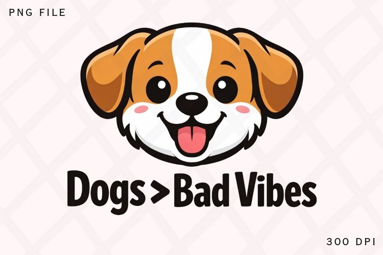 Dogs Greater Than Bad Vibes Funny Dog Lover Shirt Design example image 1