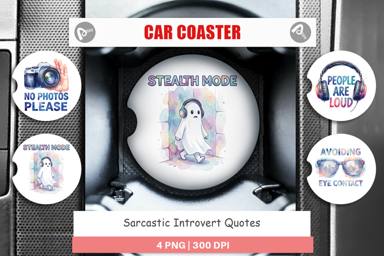 Sarcastic Introvert Quotes Car Coaster