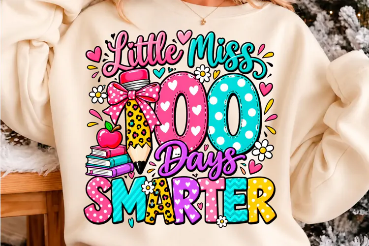 Little Miss 100 Days Smarter PNG